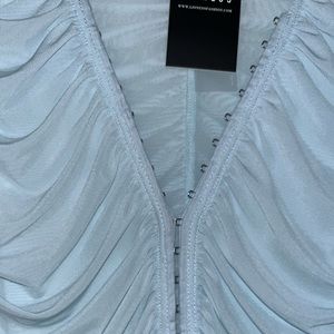 Never been worn Dolls Kill Lioness Sky Blue Garter Mini Dress